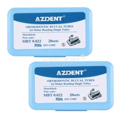 80Pcs AZDENT Dental Ortho Monoblock Buccal Tubes 1st Molar MBT/Roth 0.022