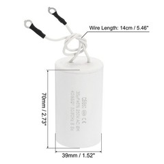 CBB60 35uF Running Capacitor AC250V 2 Wires 50/60Hz Cylinder 1.52×2.73inch