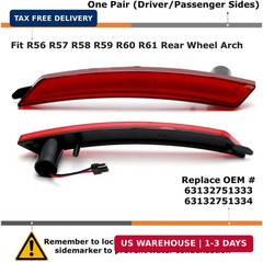 iJDMTOY OE-Spec Red Lens Full LED Rear Side Marker Light Assemblies Compatible W