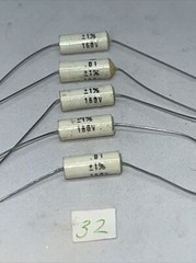 .01uf 160V Axial Film Polystyrene Capacitor 160 Volts 10000pF New Lot of (5)