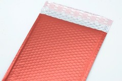50 #2 Matte Metallic Red Poly Bubble Mailers 8.5×12 (Inner 8.5×11)