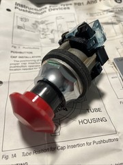 NOS Westinghouse PB1 30mm Red Mushroom Momentary Stop Pushbutton PB1B NC