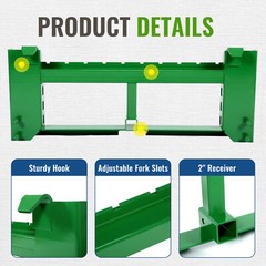 Pallet Fork Frame 50″ Fits John Deere loaders 2″ Receiver Hitch NEW
