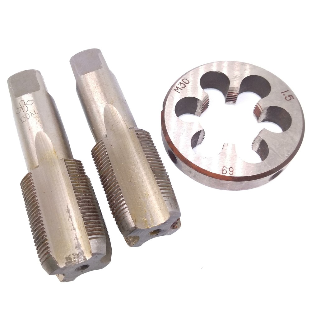 HSS M30 x 1.5mm Taper & Plug Tap & M30 x 1.5mm Die Metric Thread Right Hand
