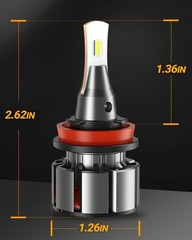 SEALIGHT 9005 H11 Bulbs Combo, 6000K Cool White, 72000LM, 9005/HB3 H11/H8/H9 Fog