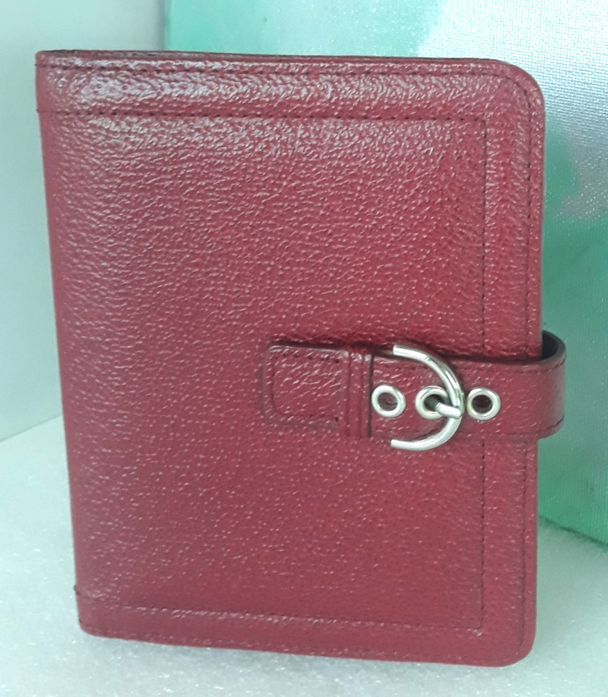 Franklin Covey ~ Ruby Genuine Leather Small Folio Organizer Cover ~ 6″ x 5″ ~New