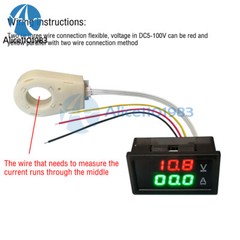DC0-300V 50/100/200/400A Digital Current Voltage Meter Hall Ammeter Voltmeter