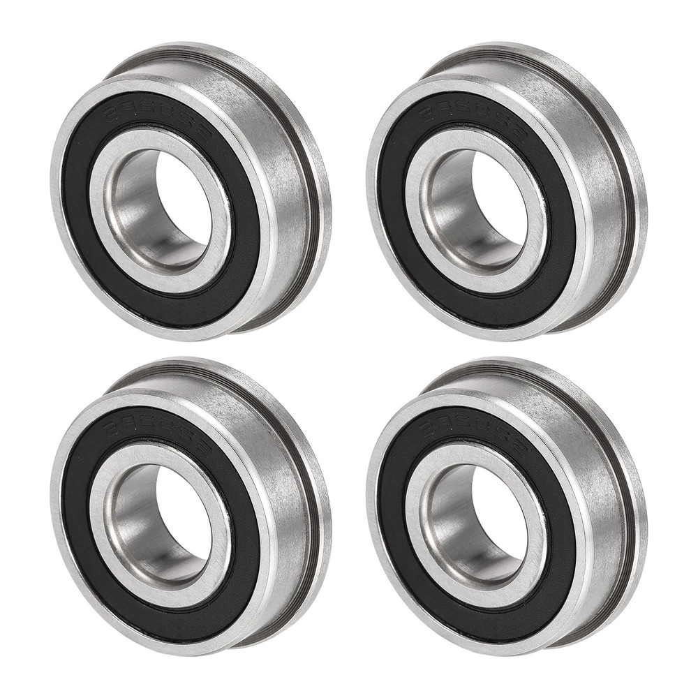 4Pack F6202-2RS 15mmx35mmx11mm Flange Ball Bearing Both Side Sealed Chrome Steel