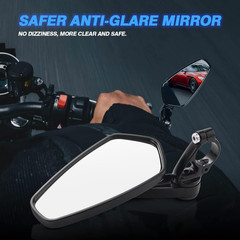 Motorcycle Mirrors – 7/8″ (22Mm) Bar End Rear View Mirrors Compatible