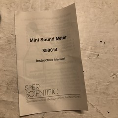 Sper Scientific Sound Meter 850014 Mini Level @F