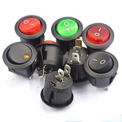 20mm 6A/250V 10A/125V ON/OFF Push Button Power Round Rocker Switch 2/3/4/6Pin