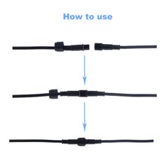 5 Pairs 3 Pin 3 Core Male Female Plug LED Connector Waterproof IP65 with 20Cm 22