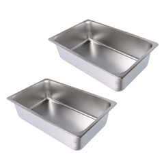 Full Size 6″ Deep Thickened 2 Pack Steam Table Pans Stainless Steel For Hotels