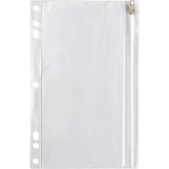 Clear Zip Closure Storage Binder Pocket for Office Supplies and Small Items