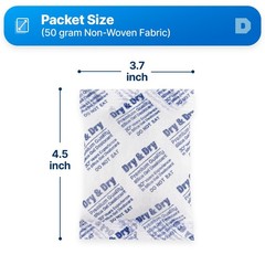 20 Packets 50 Gram Silica Gel Packets Desiccants Rechargeable Moisture Absorber
