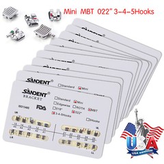 10 Packs Dental Orthodontic Brackets Braces Mini Roth MBT Slot.022 3-4-5 Hooks S