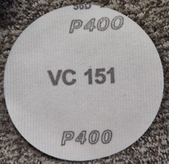 Hermes VC151, 400 Grit Longlife Velour Backed Sanding Disc, 5″ Diameter 100 Pack