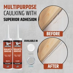 Liquid Rubber Caulk – Waterproof Hybrid Adhesive Sealant, White, 1 Pack, 10oz