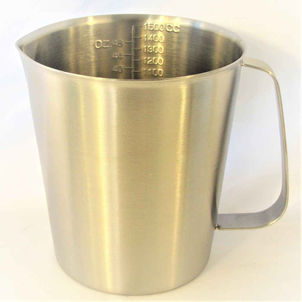 Stainless Steel Beaker Cup Mug 500-2000 ml 16-64 oz Lab Measuring Pitcher Handle