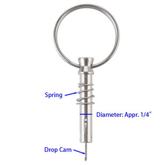 4 Pcs 1/4 Quick Release Pins Marine Grade 316 Stainless Steel Bimini Top Pins