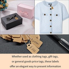 300 Pcs 0.9×0.5 Inches Kraft Jewelry Price Tags with String Attached Retail P…