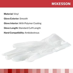 McKesson Vinyl Exam Glove Standard Cuff Length MEDIUM 100 per Box