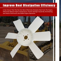 NEW Aftermarket Engine Cooling Fan 6 Blades Fit for Komatsu D20 D21 -5 -6 -7