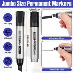 MARKERS SET Permanent Jumbo Large Chisel Tip Black Green Blue Red 32 Pcs FUUTREO