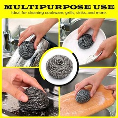 Stainless steel scourer 12 pcs scrubber for pots dishes ovens grills SIMBASTEEL