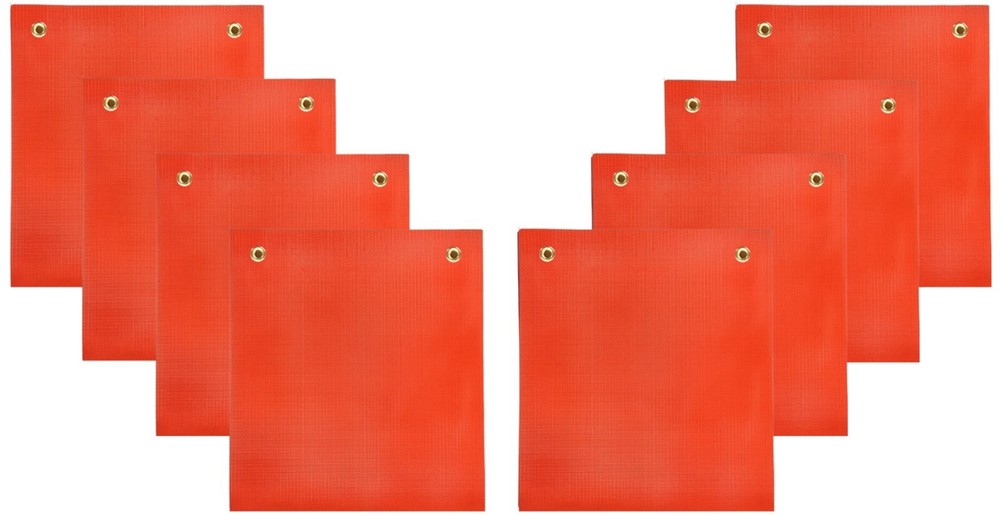 (8 Pack) Oversize Load Sign Flags Traffic Safety Warning – 18 X 18- ORANGE Mesh