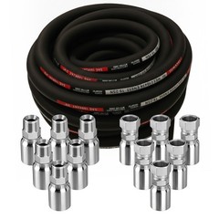 33FT 3/4″ Hydraulic Hose + 12 Straight Fittings 3/4″ JIC Female & 3/4 NPTF Male