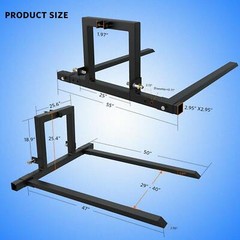 3 Point Hitch Pallet Forks Attachments Cat 1 Tractor Carryall Adjustable Forks