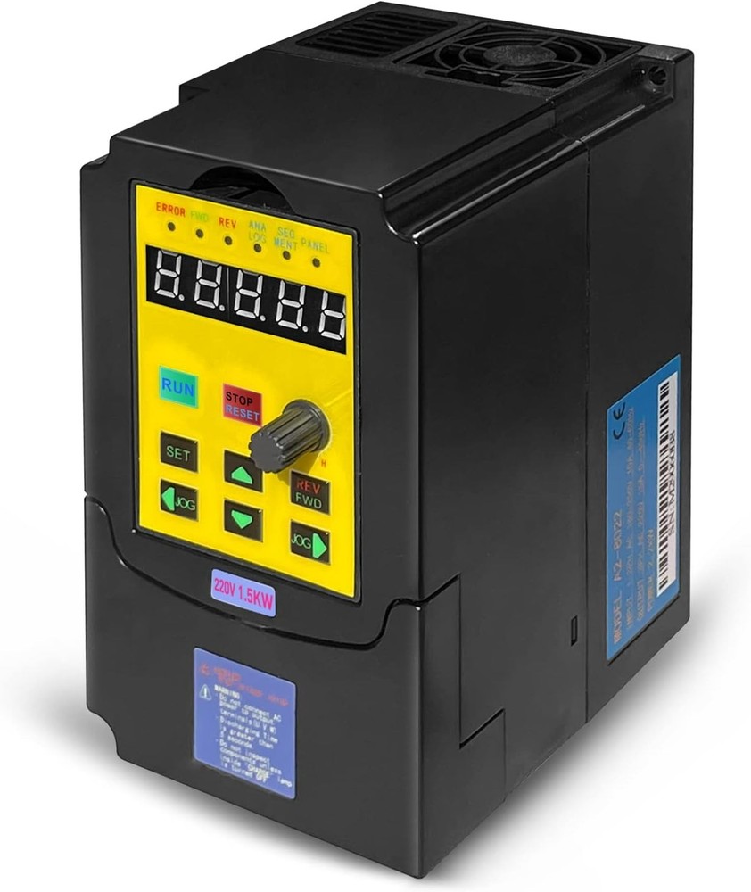 VFD 1.5KW 2HP 220V 1 or 3 Phase Input 3 Phase 0-400HZ Output 10A