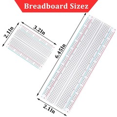 Breadboard, 6PCS Bread Board, Breadboard Kit Includes 2PCS 830 Point + 4PCS 400