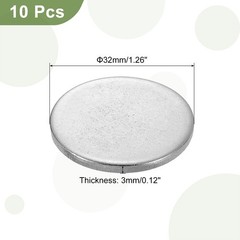 10Pcs Stainless Steel Disc 1 1/4″ Dia 0.12″(3mm) Thick Round Circle Plate