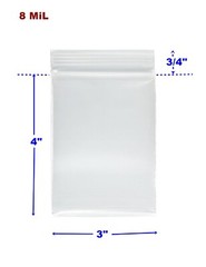 100 Heavy Duty Resealable Zipper Zip Top Lock 3″x4″ Plastic PCGS FDA Bags 8 MIL