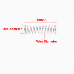 Wire Diameter 2.0mm Compression Spring 12-30mm Outer Dia. & 10/20-200mm Length