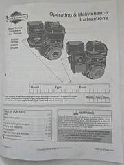 Briggs & Stratton Model Series 110000 120000 200000 210000 Engine Operate Manual
