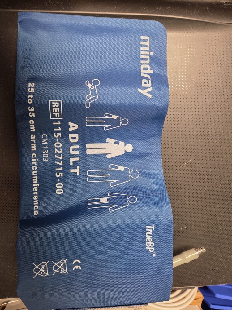 Mindray Adult Cuff Arm Reusable Blood Pressure Cuff 115-027715-00 Blue 1 Each