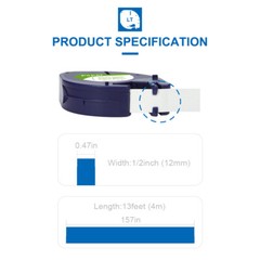 20PK DYMO LetraTag Tape Refills 91330 12mm White Paper Compatible for LT-100H XM