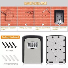 Key Lock Box for Outside-Combination Lockbox for House Key-Portable/Wall Mounted