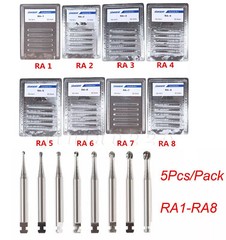Dental RA Round Carbide Bur Latch Type RA 1-8 Burs 5pcs Box