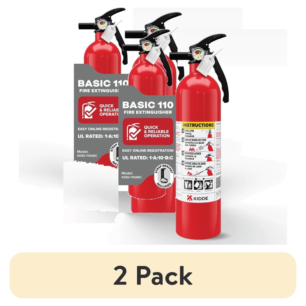 (2 Pack) Kidde Basic Residential Home Fire Extinguisher 1A10BC