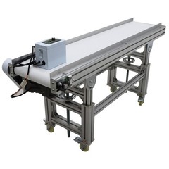 110V 59″L×7.9″W Electric Commercial PVC Belt Conveyor Aluminum Body 120W 66Lbs
