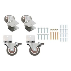 4PCS Heavy Duty U Bracket Shaped 2″ Caster Wheels (2 with brake & 2 without)