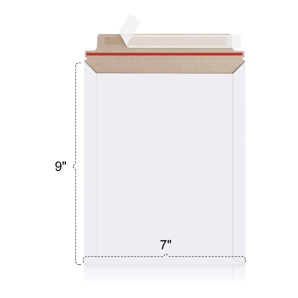 100pc 9.75×12.25&7”x9”Rigid Photo Document Mailers Mailing Envelopes Self-Seal