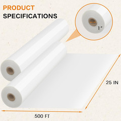 Laminating Film Roll, 25″ X 500′ 1.5 Mil Thermal Laminating Roll Clear Gloss wit