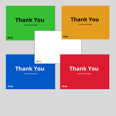 200 Thank You Cards For ebay Sellers – Red, Yellow, Green, and Blue
