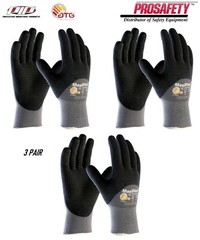 3- PIP 34-845 MaxiFlex Coated Dotted Palms Nitrile Grip PROTECTIVE WORK GLOVES