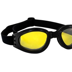 Global Vision Adventure Folding Motorcycle Goggles Black Frames with Yellow Lens